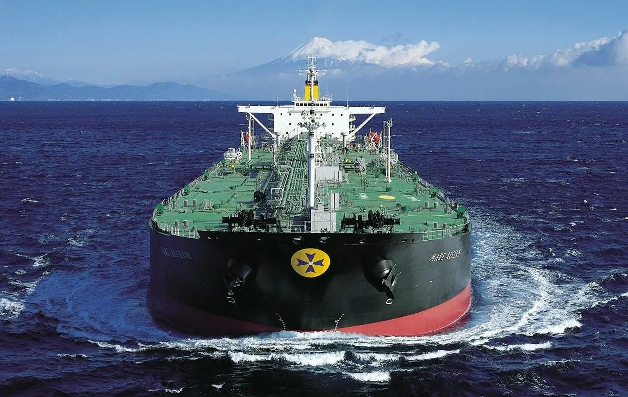 Commercial cargo vessel at sea